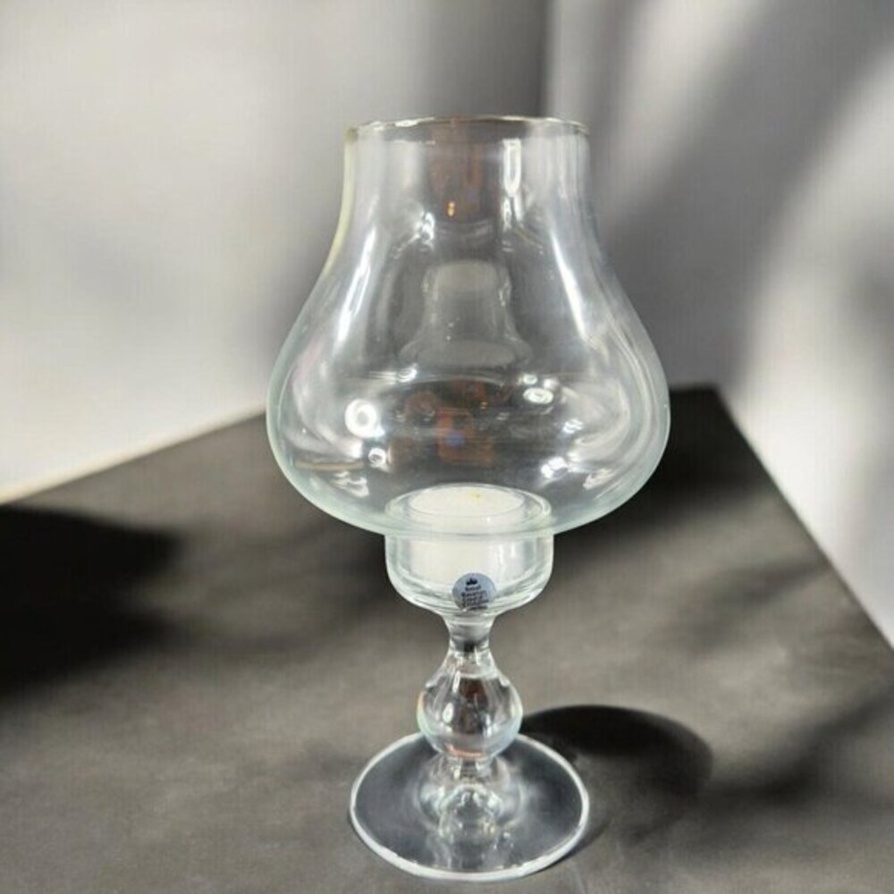 Vintage Royal Bavarian Crystal Cristallin Clear Hurricane Candle‎ Holder Votive